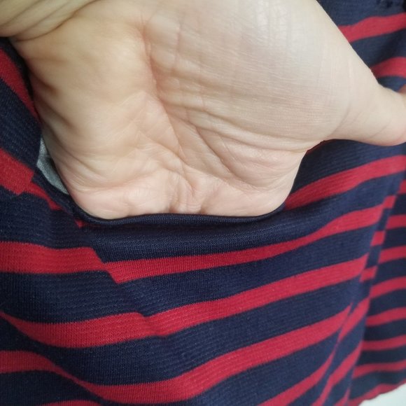 Monteau | Red Blue Nautical Striped Blazer Business Casual Jacket Size Medium - Picture 5 of 10